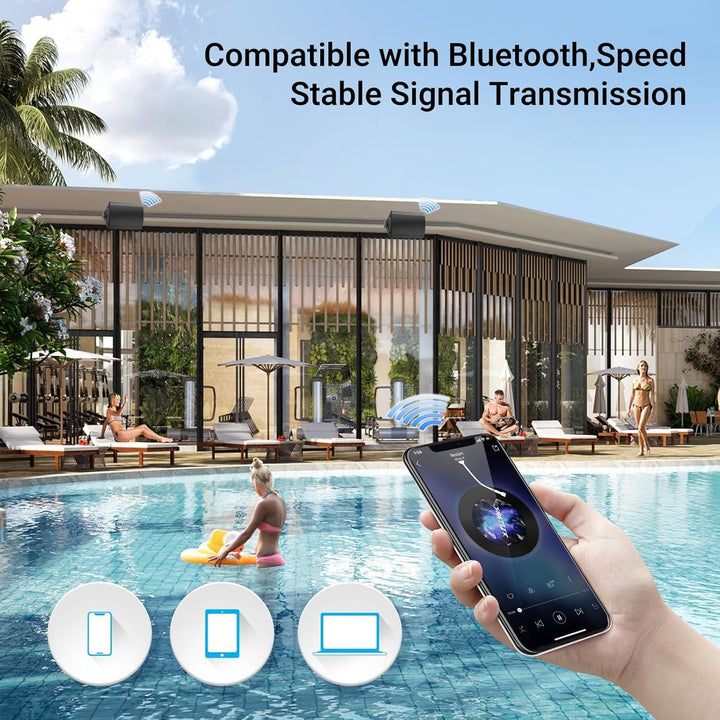 Herdio 4 Zoll Wasserdicht Außenlautsprecher Outdoor-Lautsprecher Für Garten, Terrasse, Restaurant,Kompatibel Mit Bluetooth (200 Watt)