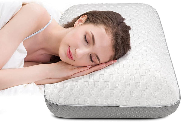 Fityou Pernă din spumă de memorie, pernă de sprijin pentru gât, pernă ergonomică de dormit, pernă de răcire, design cu două fețe, capac de pernă lavabil (67.5X40X13Cm)