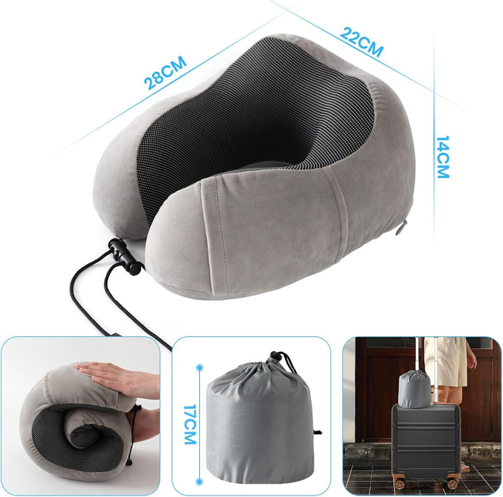 Good Nite Neck Pillow Airplane Neck Pillow Travel Pillow Adult Neck Pillow Car Home Pillow Head Pillow Ergonomic Memory Foam Washable With Narrow Back Adjustable Grey