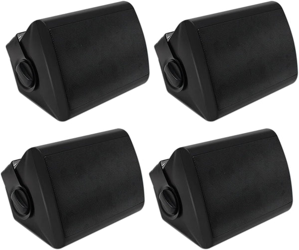 Herdio 5,25 Zoll Außenlautsprecher Wasserdicht Verdrahtet 600Watt Wandmontage-Outdoor Lautsprecher Superior Stereo Dome Tweeter Allwetter Für Indoor- Outdoor Patio Porch (4 Schwarze Lautsprecher)