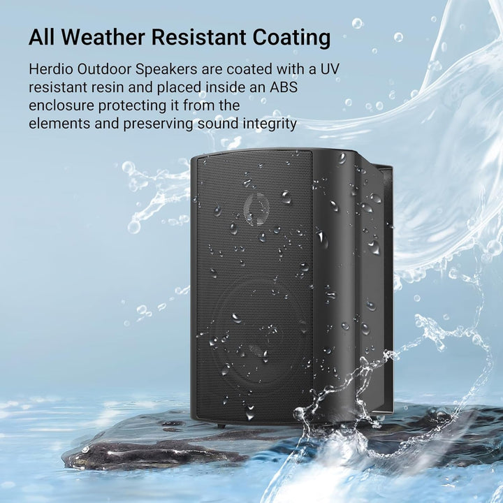 Herdio 4 Zoll Wasserdicht Außenlautsprecher Outdoor-Lautsprecher Für Garten, Terrasse, Restaurant,Kompatibel Mit Bluetooth (200 Watt)