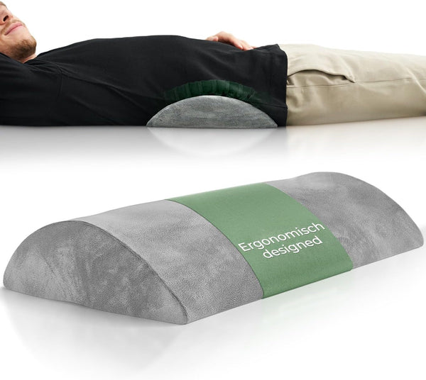 Pernă lombară ergonomică pentru pat și canapea - Pernă lombară pentru susținerea spatelui atunci când stai întins - Pernă lordose pentru coloana lombară - Pernă de susținere lombară pentru spate, Pernă de susținere lombară - GREY