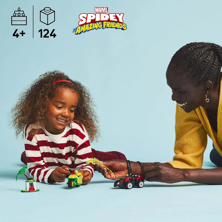 LEGO Marvel Action Fun With Spin And Electro In Their Dino Speedsters, Buildable Superhero Car For Boys And Girls From 4 Years, Hero Set With Toy Car, Spidey And His Super Friends 11198