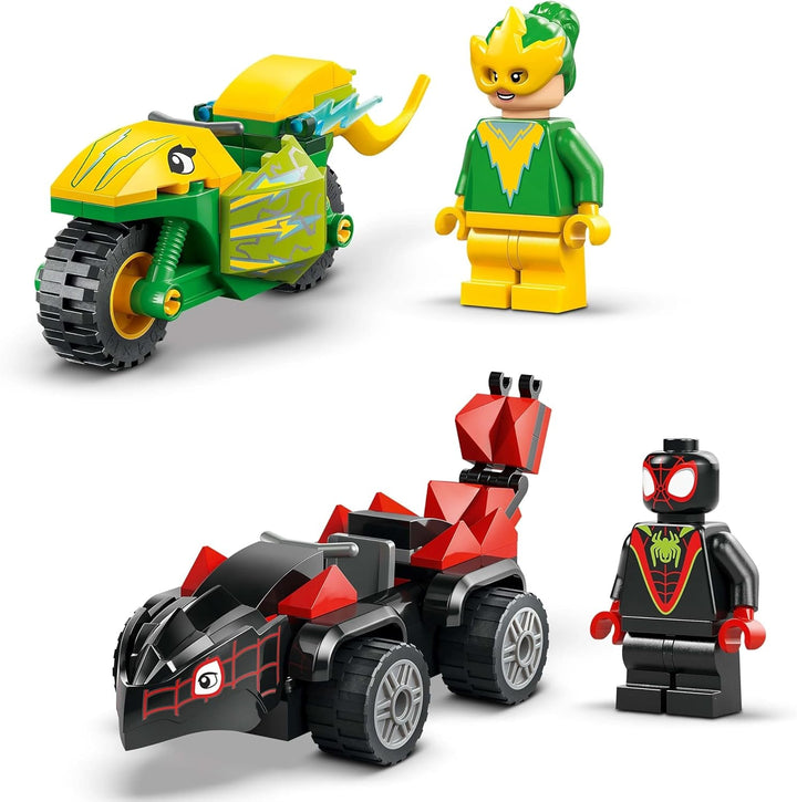 LEGO Marvel Action Fun With Spin And Electro In Their Dino Speedsters, Buildable Superhero Car For Boys And Girls From 4 Years, Hero Set With Toy Car, Spidey And His Super Friends 11198