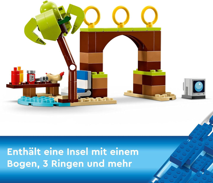 LEGO Sonic the Hedgehog Tails™ Adventure Boat, jucărie interactivă cu personaje de jocuri video și schiuri de apă, cadou pentru băieți, fete și gameri de la 8 ani 76997