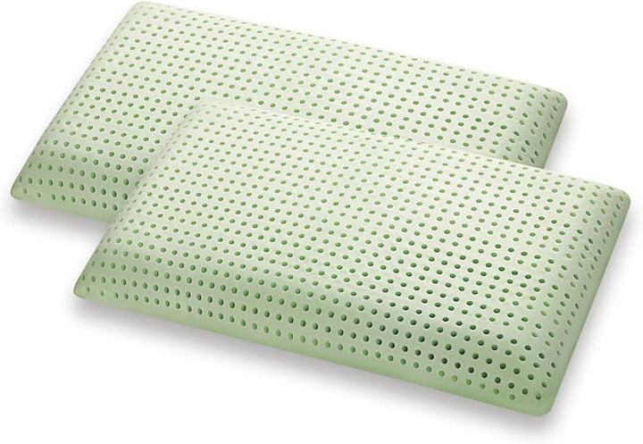 Marcapiuma pernă din spumă de memorie, verde, naturală, cu ierburi, 2 bucăți