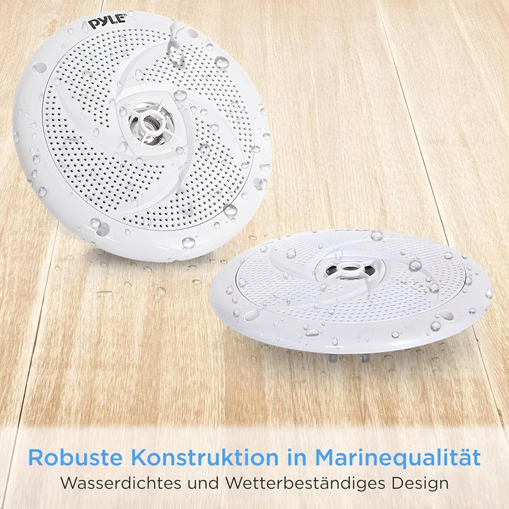 Pyle Outdoor Lautsprecher Boxen, Musikbox – Marine Speaker, Outdoor Box – Wasserdichte Box Outdoor 240W Als Auto Lautsprecher Oder Boot Marine Lautsprecher Als 2-Wege-Lautsprecher Passiv in Weiß
