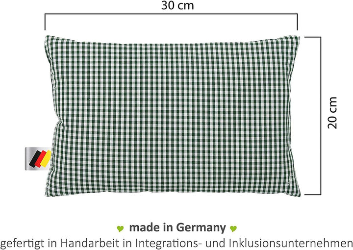 Gözze - Pernă parfumată cu ierburi, umplutură din amestec de ierburi 200G, capac din bumbac 100%, 30 X 20 Cm - Verde carouri