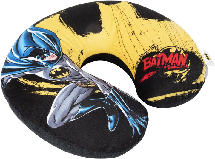DC Comics Soft Batman Car Travel Neck Cushion Child Safety Comfort Superhero Bat Man, Cuscino Da Viaggio Auto, Light Blue, One Size