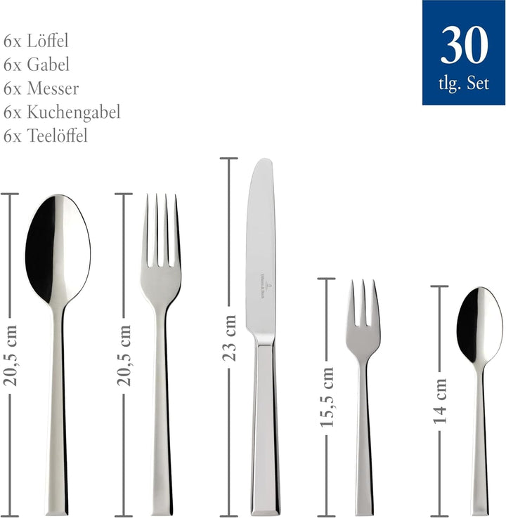 Villeroy & Boch - Set de tacâmuri din otel inoxidabil Victor, 30 piese pentru 6 persoane
