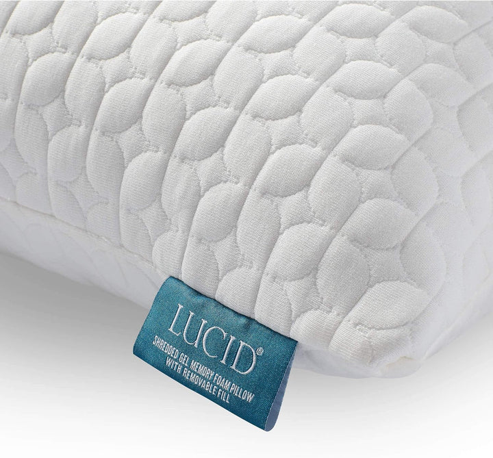 LUCID 45 X 70 Cm Pernă din spumă de memorie mărunțită - Rayon din bambus - Protecție laterală, pentru spate și stomac