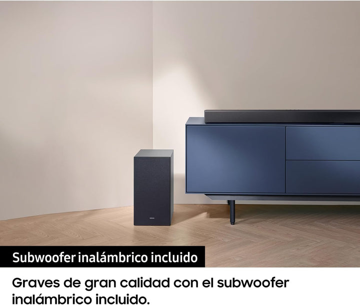 SAMSUNG Soundbar HW-C450/ZF C-Serie, 3 Lautsprecher, Subwoofer Inklusive, 2.1-Kanal-Audio, Adaptive Sound Lite, Black 2023