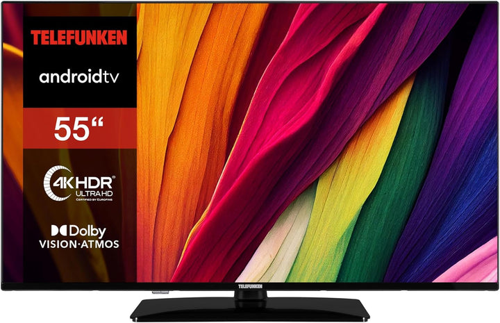 Telefunken Fernseher 50 Zoll Android Smart TV (4K UHD, HDR Dolby Vision, Triple-Tuner, Bluetooth, Dolby Atmos) D50U750X2CWI