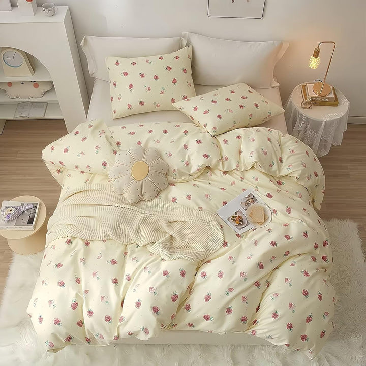 Kids Mädchen Cute Katze Kitty Katzenmotiv Bettwäsche Kinder Katzenbettwäsche Kinderbettwäsche Bed Duvet Cover Bedding Set 135×200Cm