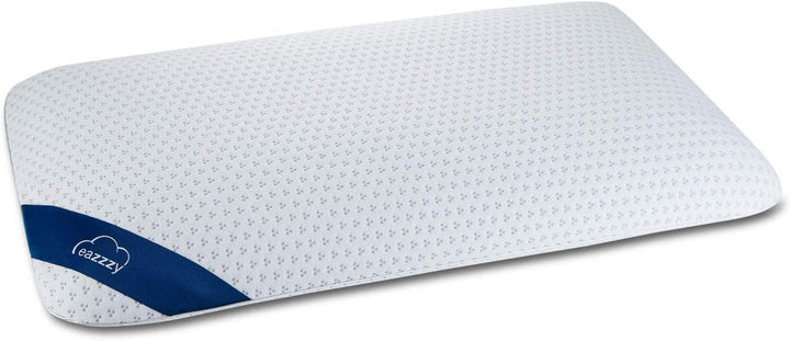 Genius Eazzzy pernă din spumă 40X80 Cm înălțime 10Cm - Pernă de susținere a gâtului cu 2 grade de duritate + spumă de gel de răcire - Pernă de dormit pentru cei care dorm lateral, pe spate și pe stomac împotriva durerilor de gât, poliester