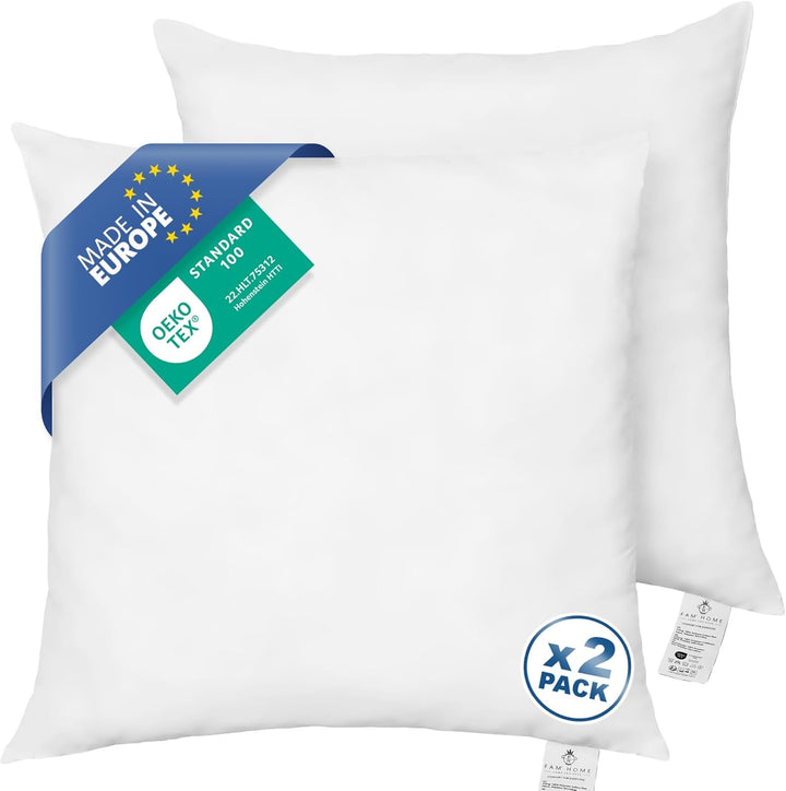 FAM Home Pernă 80X80 Set de 2 Microfibre moi - Pernă 80X80 Suferă de alergii Cu suport optim pentru gât și cap - Pernă interioară Respirabilă Reglarea umidității Antibacteriană