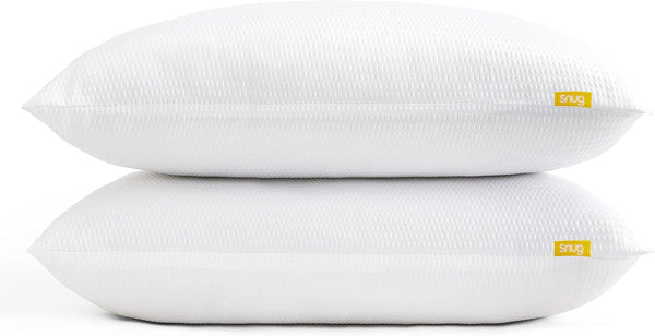 Pernă Snug Blissful Bedtime, calitate hotelieră de lux, suport mediu pentru cei care dorm în față, pe spate și lateral, ecologică, hipoalergenică și lavabilă la mașină, 2 bucăți