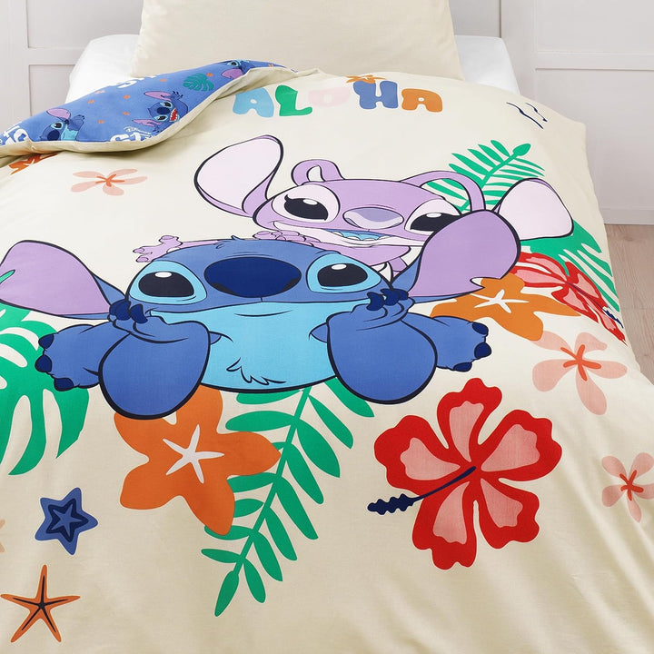 Stitch Bettwäsche Bettbezug 135X200 80X80 Baumwolle · Kinderbettwäsche Teenagerbettwäsche Aloha Stitch & Lilo · 2 Teilig