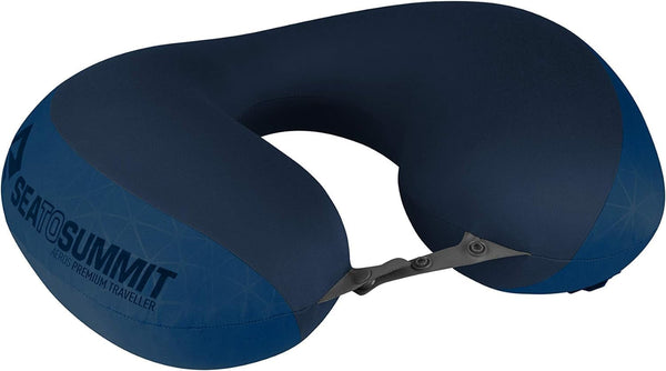 Sea to Summit - Aeros Premium Lumbar Cushion - Pernă de susținere gonflabilă - Relief pentru partea inferioară a spatelui - 50D Polyester Fabric - Geantă de călătorie compactă - Muncă, călătorii și excursii - Albastru marin - 93 G