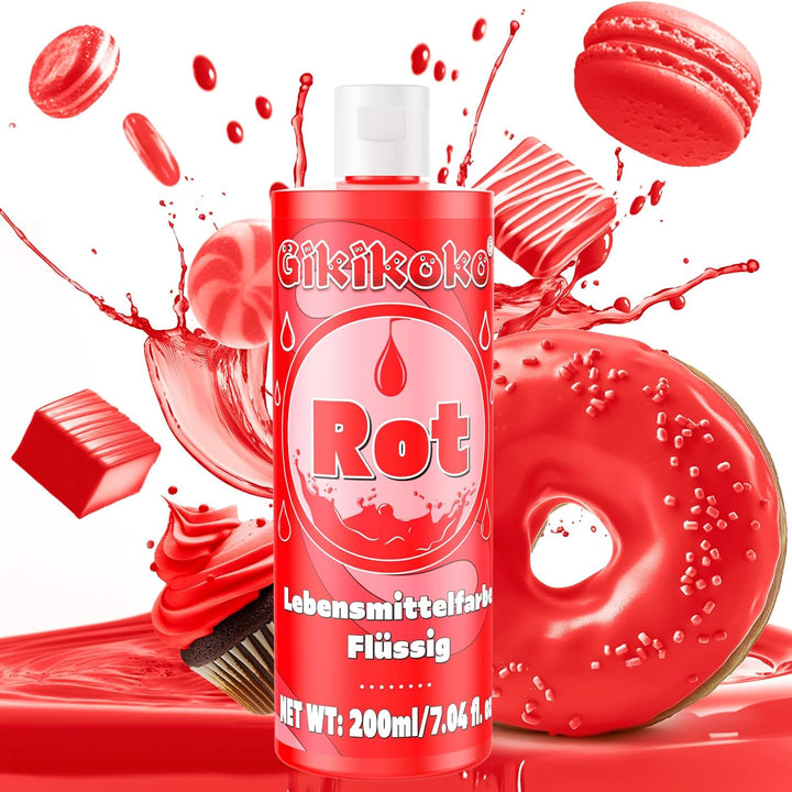 Lebensmittelfarbe - Gikikoko 200Ml Lebensmittelfarbe Flüssig Hoch Konzentriert, Lebensmittelfarben, Food Coloring Für Backen, Macaron, Cake, Jello, Fondantieren, Kuchen, DIY Slime (Blau)