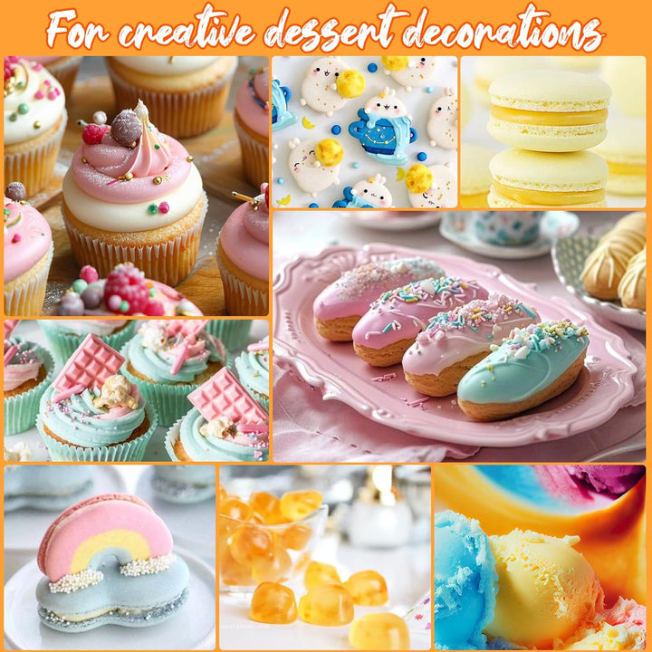 Lebensmittelfarbe 12 Farben X 12Ml - Lebensmittelfarbe Flüssig Zum Backen Von Kuchen, Decor, Lebensmittelqualität Für Fondant Macaron Zuckerguss DIY Seifen Schleimherstellung