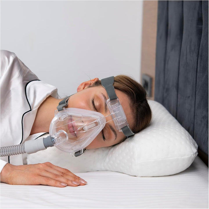 Pernă CPAP din spumă cu memorie, pentru cei care dorm lateral și cei care dorm pe spate. Pernă pentru apnee în somn. Potrivit pentru toți utilizatorii de măști CPAP. Pernă pentru susținerea gâtului. Pernă pentru gât.